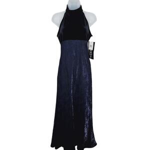 Vintage 90s Roberta Formal Dress 9/10 NEW Goth Whimsygoth Jacquard Velvet Halter